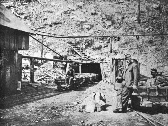 Battle Creek mine entrance, 1912
