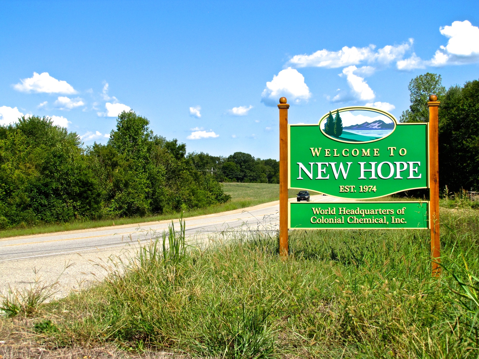 Welcome to New Hope sign
