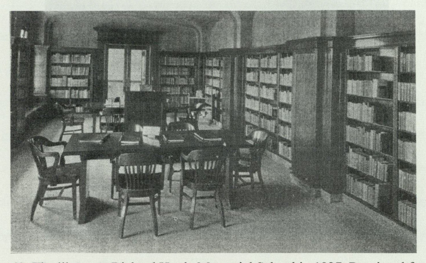 Richard Hardy Memorial School library, c. 1927