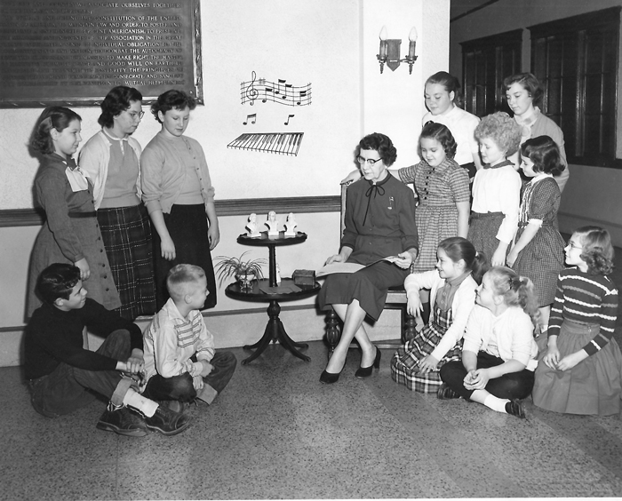 Musical display with Mrs. Robert Crisp and piano pupils
