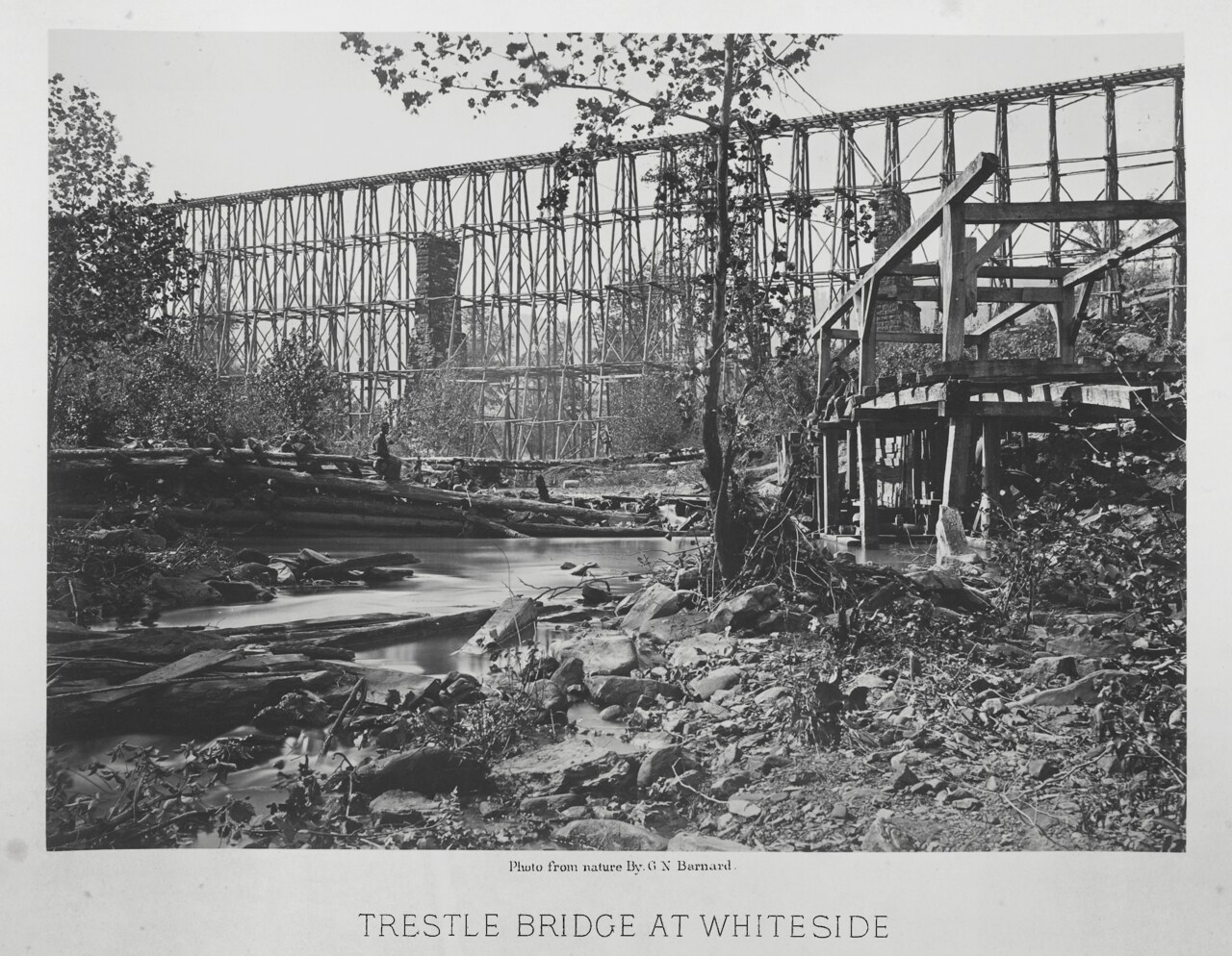Whiteside trestle photographed by George N. Barnard in 1864
